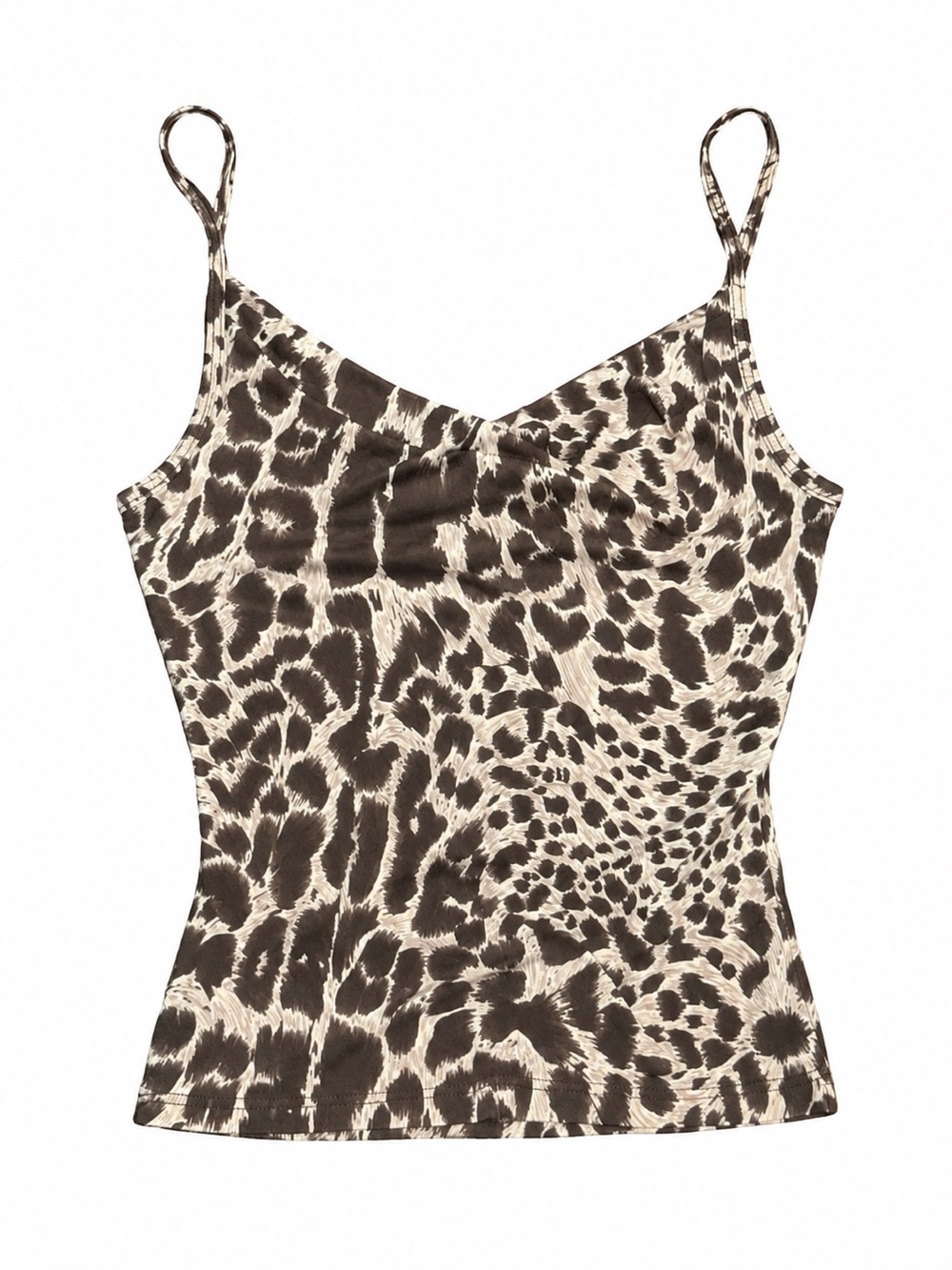 Guess Brown & Cream Leopard Cowl Neck Camisole